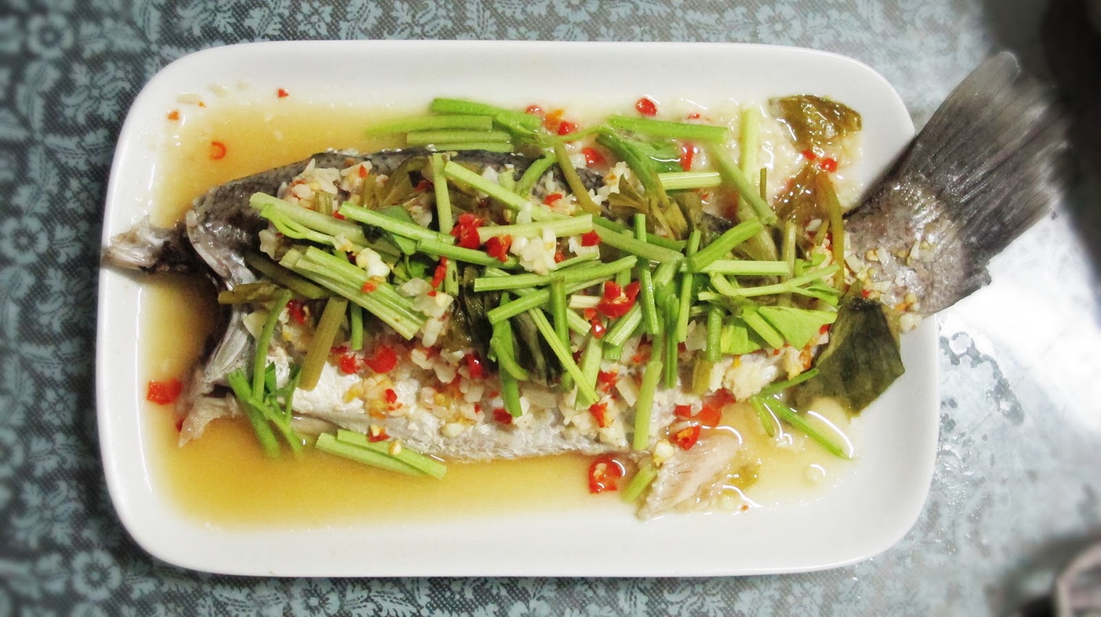 KitchenAholics Thai steamed sea bass (sour and spicy style)
