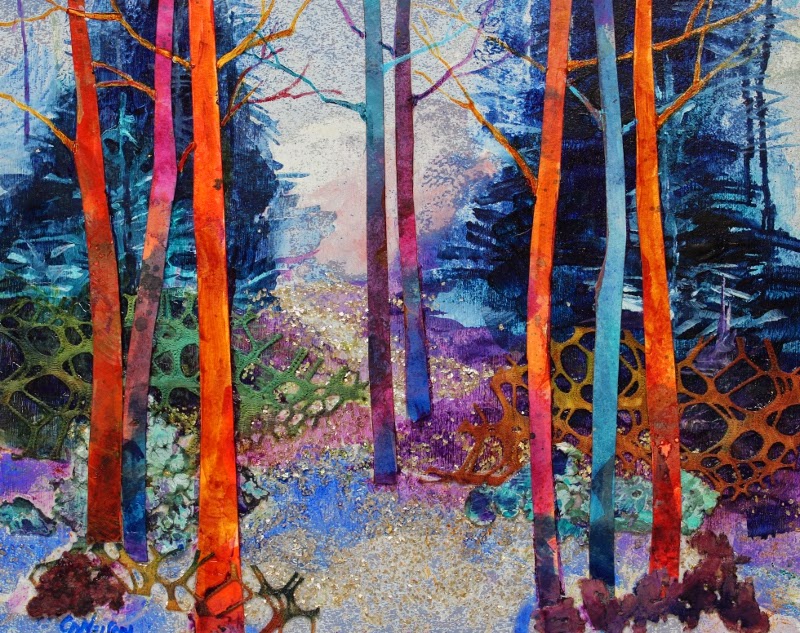 Daily Painters Of Colorado "Winter Garden" mixed media tree landscape