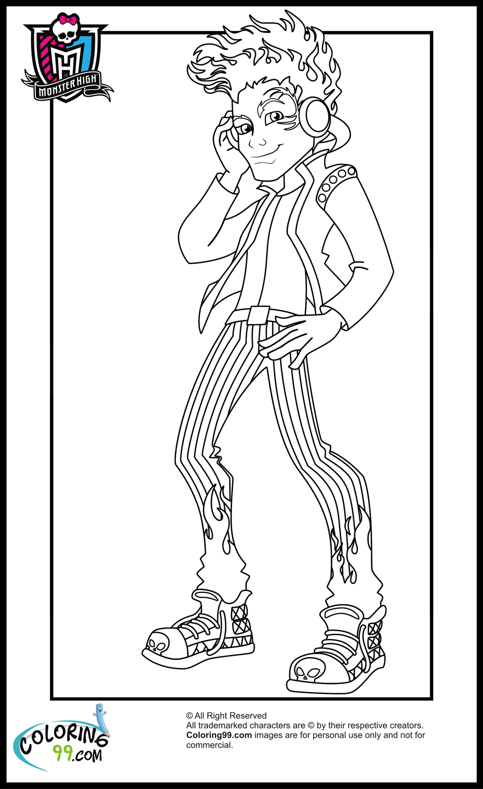 Monster High Boys Coloring Pages | Team colors
