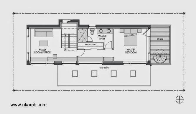 Plano de arquitectura de la residencia en Seattle Plano de planta tercer nivel casa pasiva en Seattle
