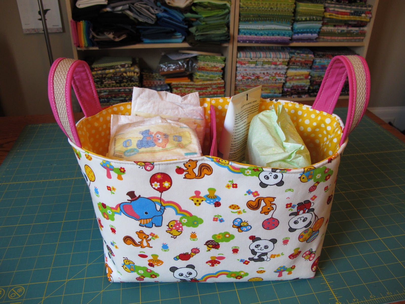 Modern Cozy Divided Basket Pattern from Anna at Noodlehead