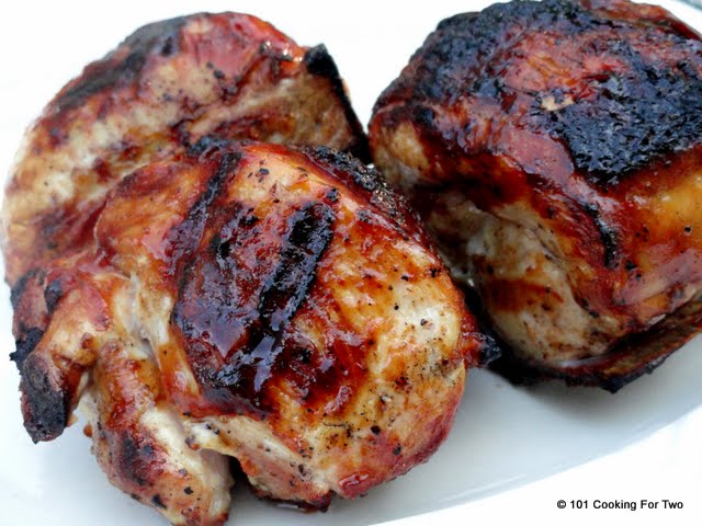Ultra Simple Grilled BBQ Bone-in Skin-on (Split) Chicken Breast from 101 Cooking For Two