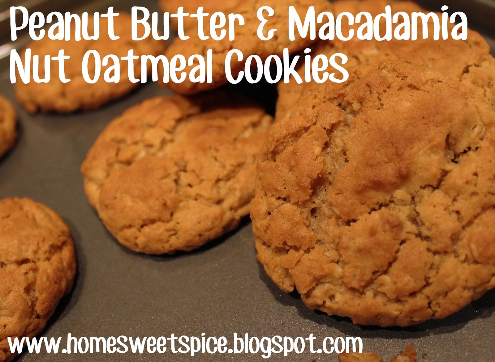 Home.Sweet.Spice Peanut Butter & Macadamia Nut Oatmeal Cookies