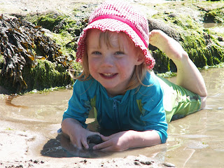 Kitty in a rock pool. She stayed in here for about an hour