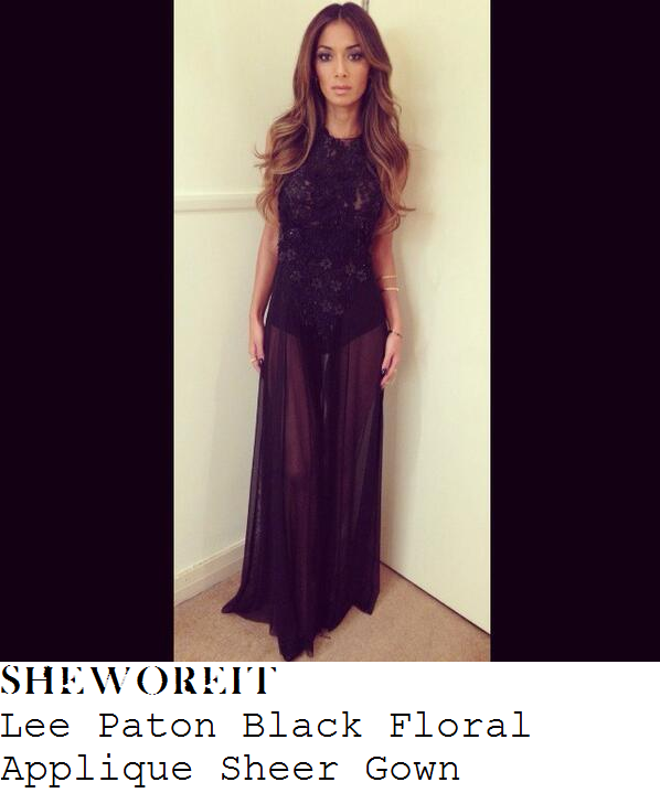 nicole-scherzinger-black-floral-applique-sheer-gown-x-factor