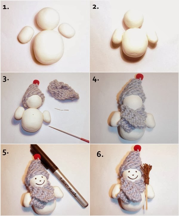 Tuto : Réaliser un bonhomme de neige en pâte polymère, par Ptitamande