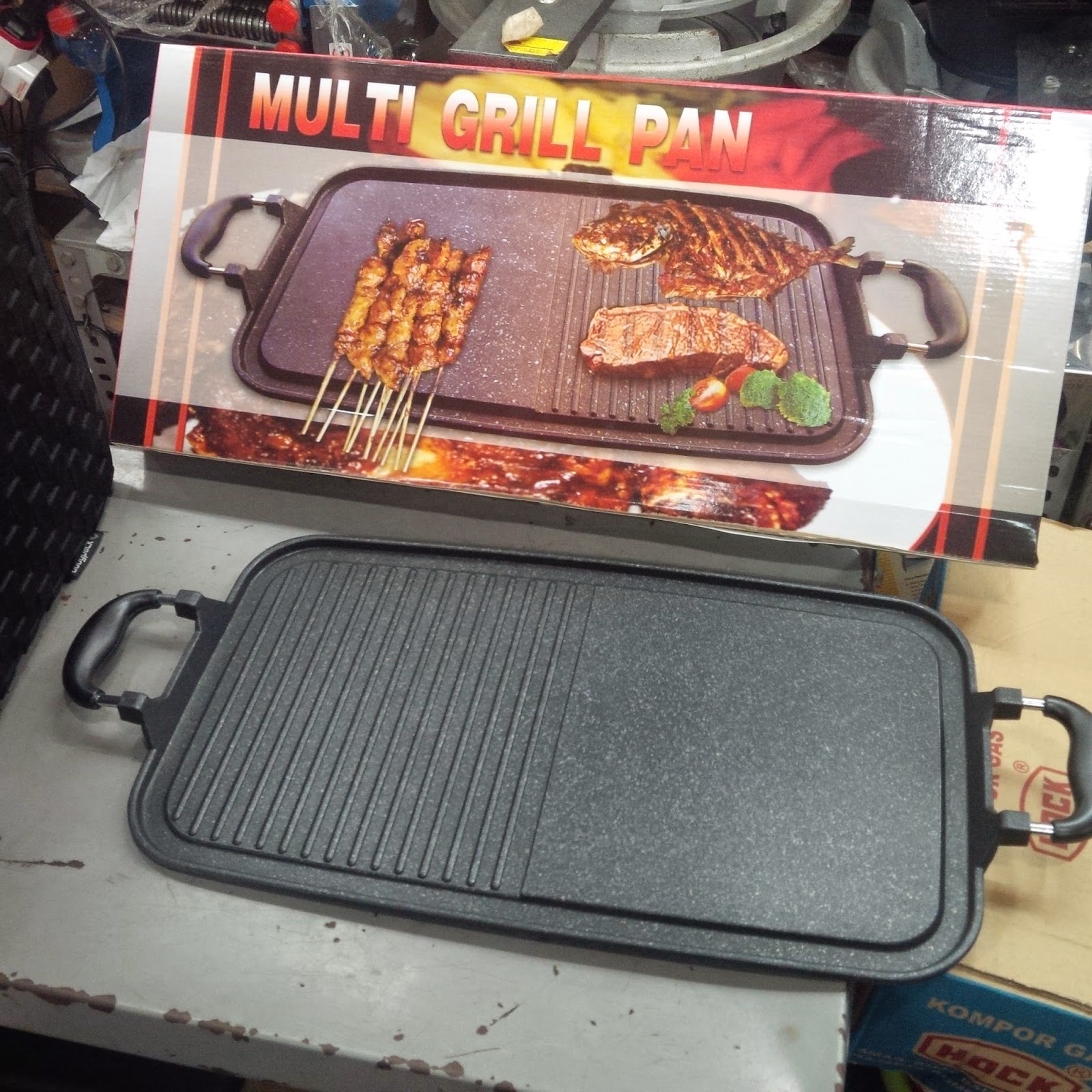 sentral gas multi grill pan panggangan di atas kompor sentral gas multi grill pan panggangan di atas kompor