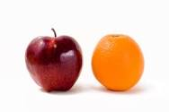 an apple beside an orange