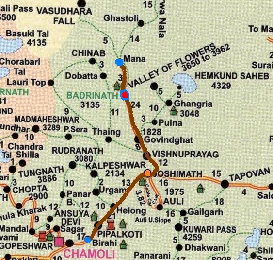 Map Of Himalayas. map, Char Dham - Himalayas