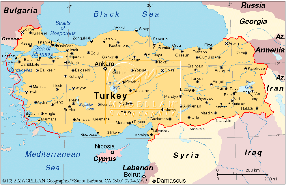 Turquia Turismo Mapa