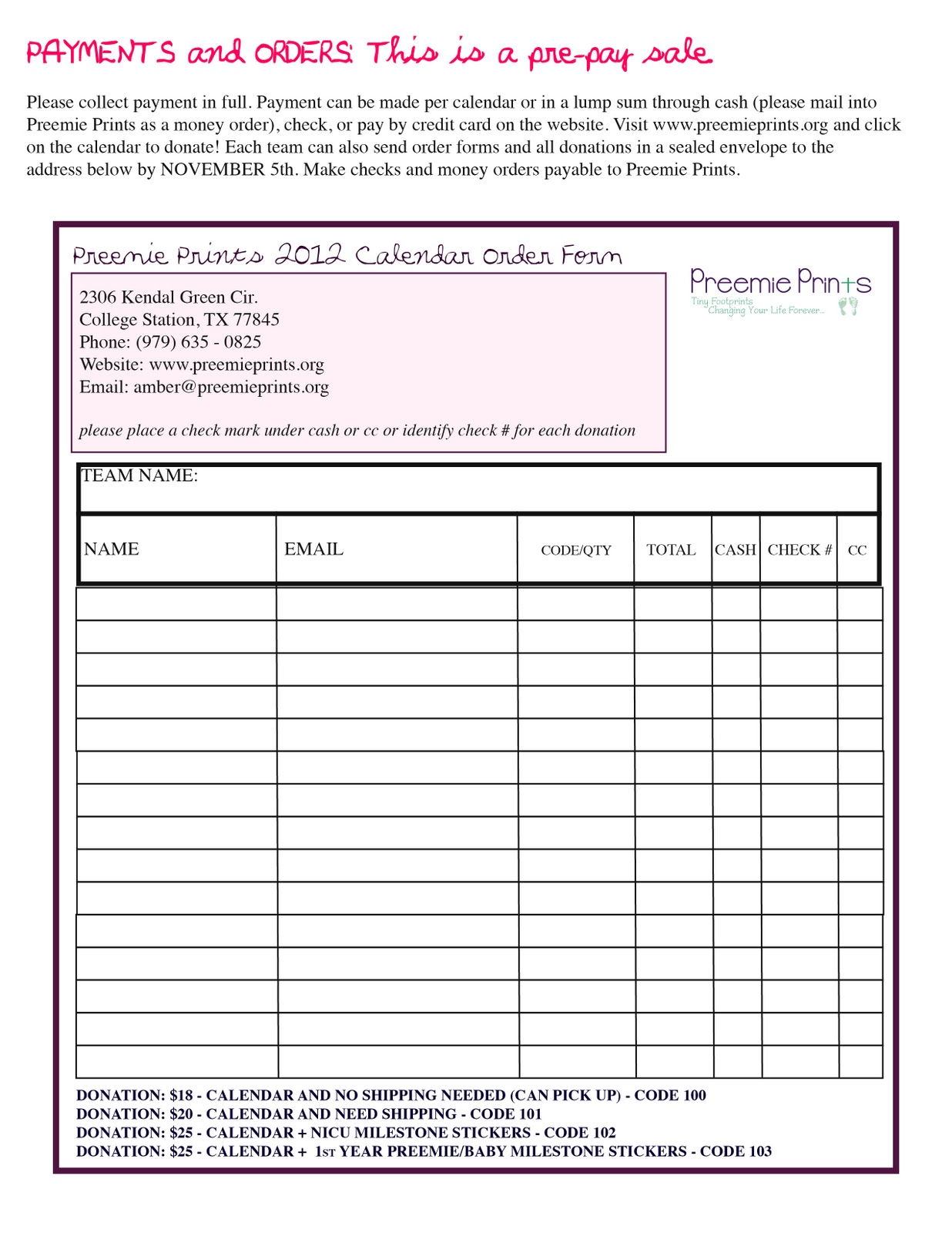 order form template word pre order form template