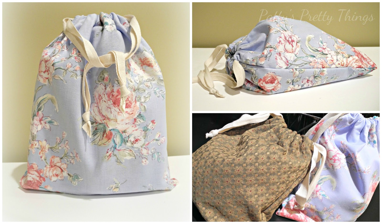 Patty Antle's Prettys Lined Drawstring Bag Tutorial