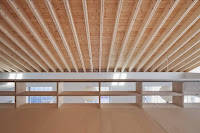 Contemporary House Style With Exposed Timber Rafter And Bookshelf Column Contemporary House Style With Exposed Timber Rafter And Bookshelf Column