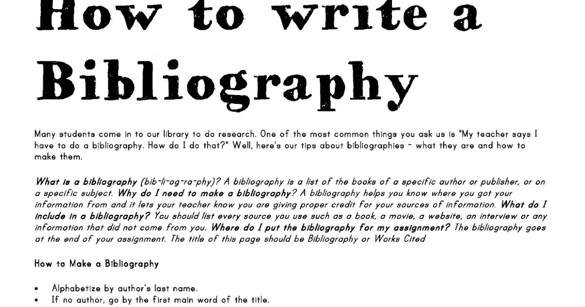 how to properly write a bibliography