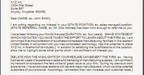 Job Application Letter with Reference