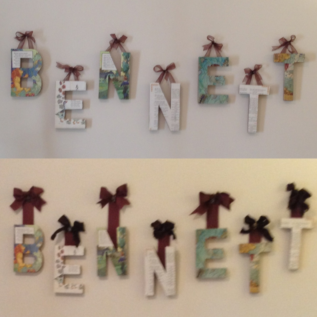 joie de vivre. DIY How To Make Hanging Letters for Wall Decor