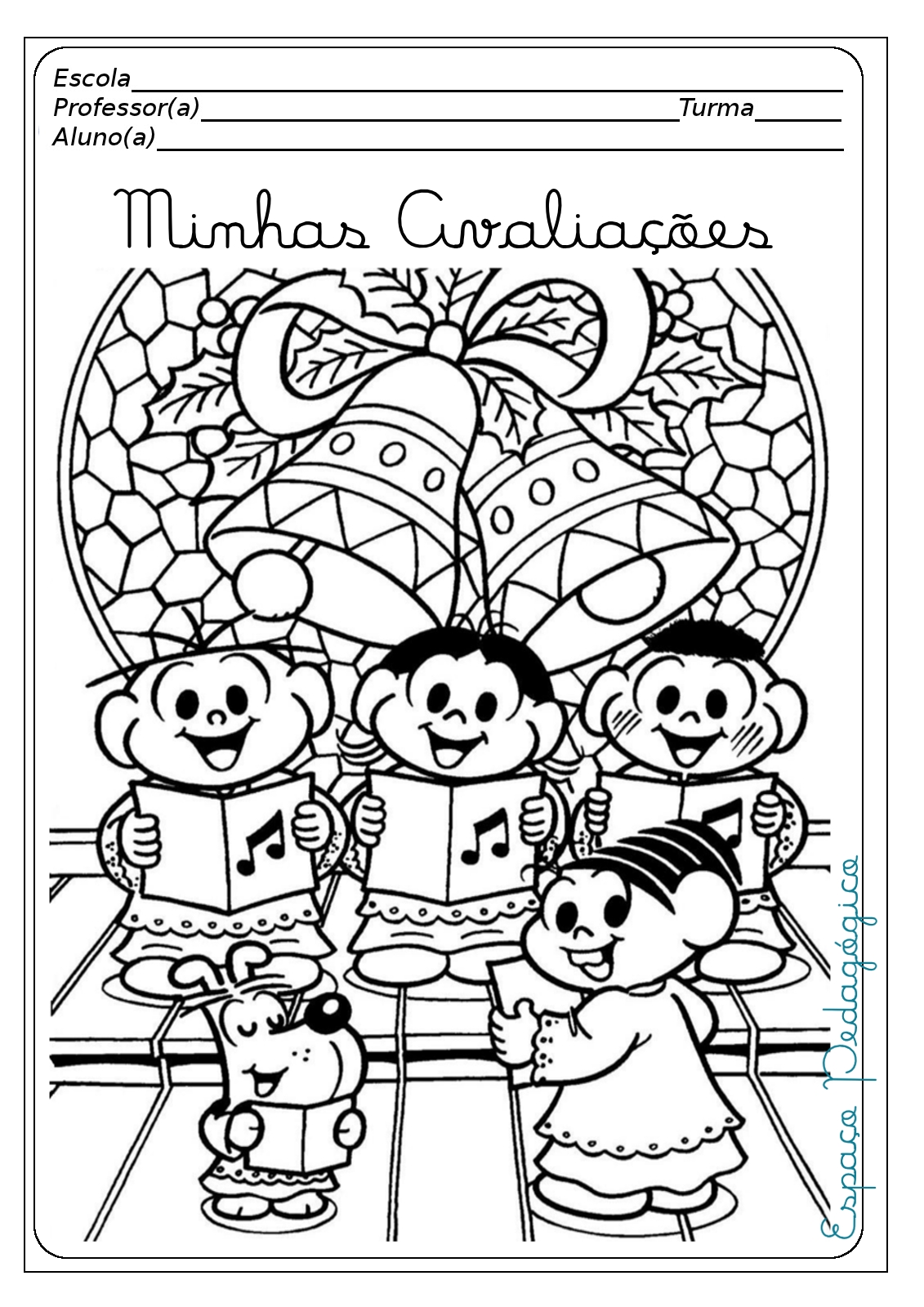 E. M. Carlota Rocha da Silva: Capas de provas de Natal para colorir