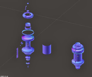 Image showing how the baked normal map on the exploded mesh applies fine on the non exploded mesh