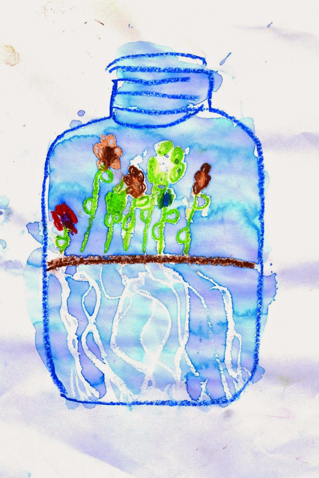 Lessons from the K12 Art Room Kindergarten Terrarium Paintings