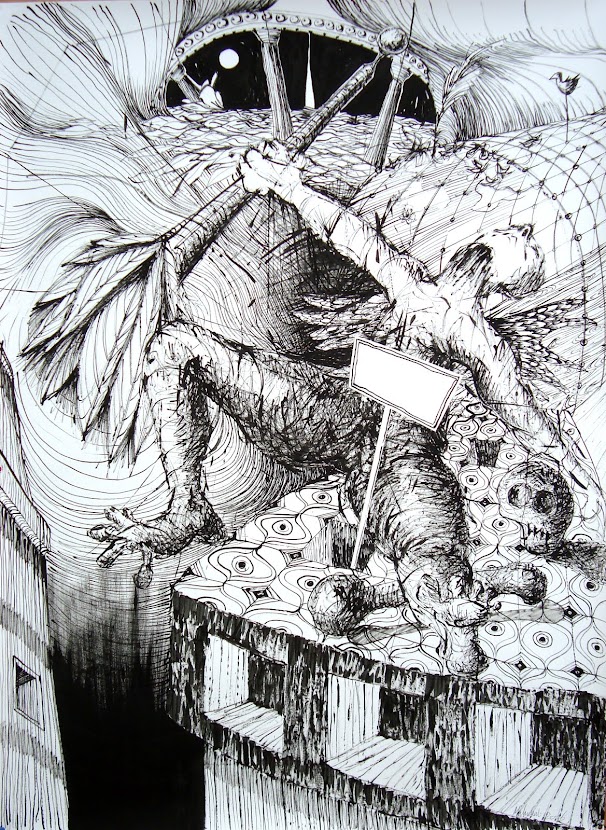 Dessin, encre sur papier