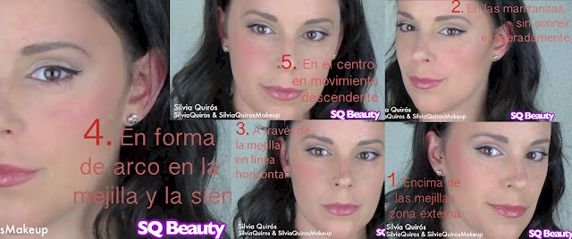 5 aplicaciones del colorete 5 ways to apply blush Silvia Quiros SQ Beauty