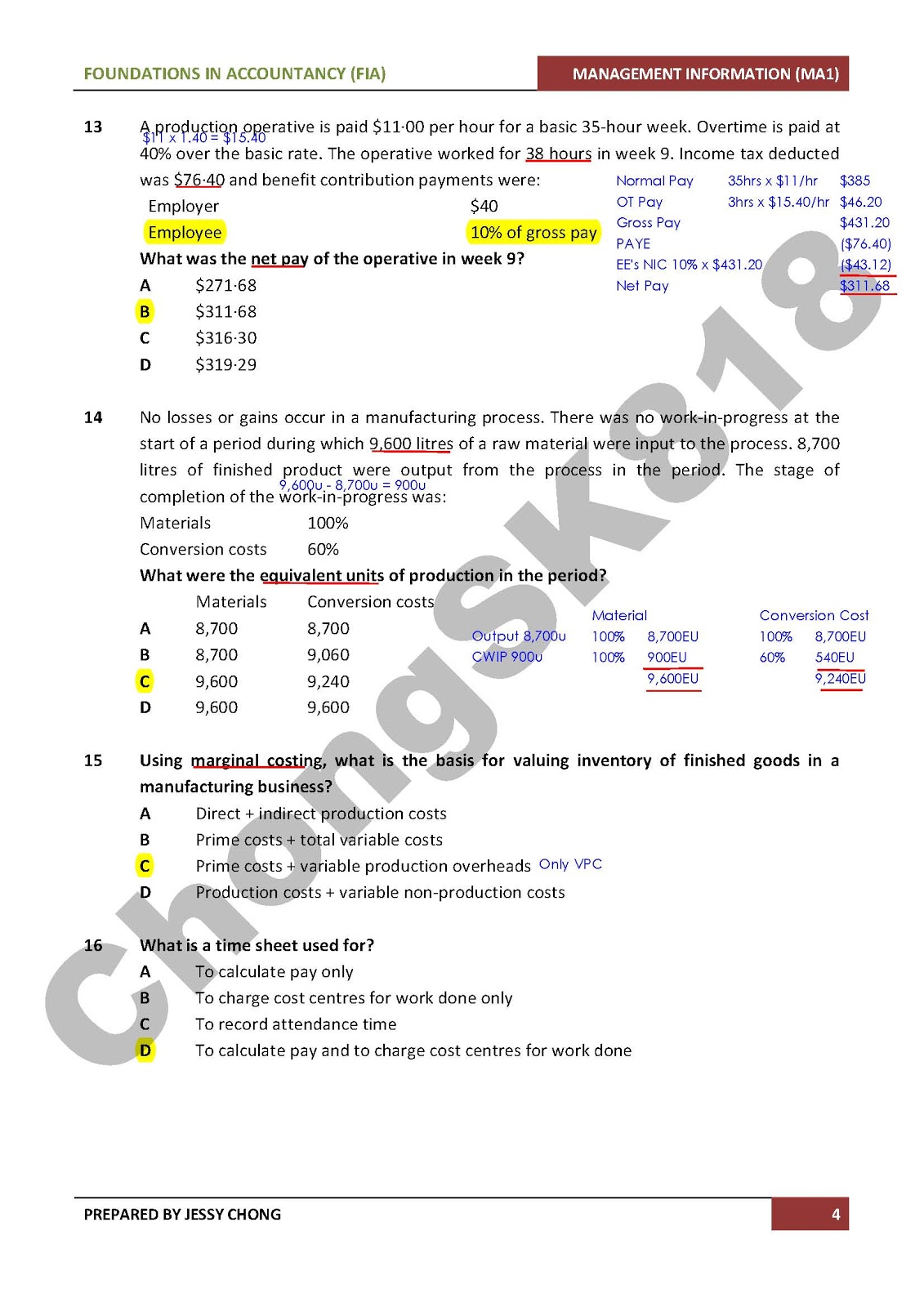 Jessy Chong (JC) Pilot Paper Answer