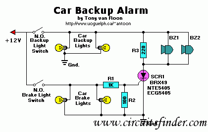 Car Backup Alarm Circuit - Electronic Circuit