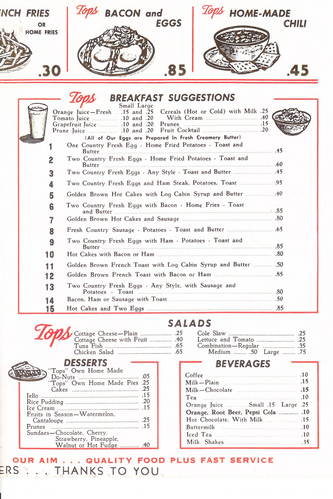 Vintage Johnstown Let's Do Lunch Tops Diner