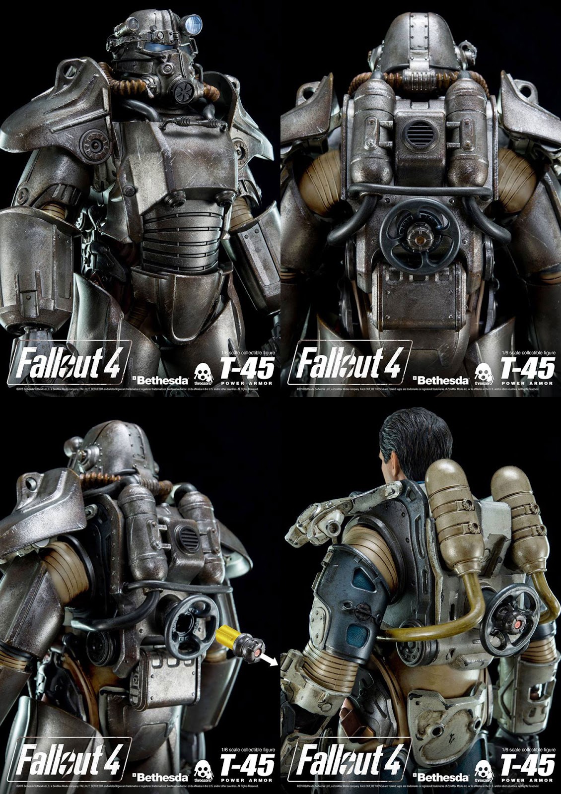 1/6th scale Fallout 4 T45 Power Armor by Threezero for PreOrder on Jan 28