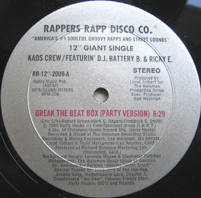 Kaos Crew Featurin’ D.J. Battery B. & Ricky E. ‎– Break The Beat Box (1986) (12”) (320 kbps)