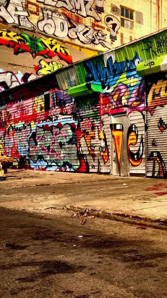 Colorful Graffiti City Alley Street Art Android Wallpaper
