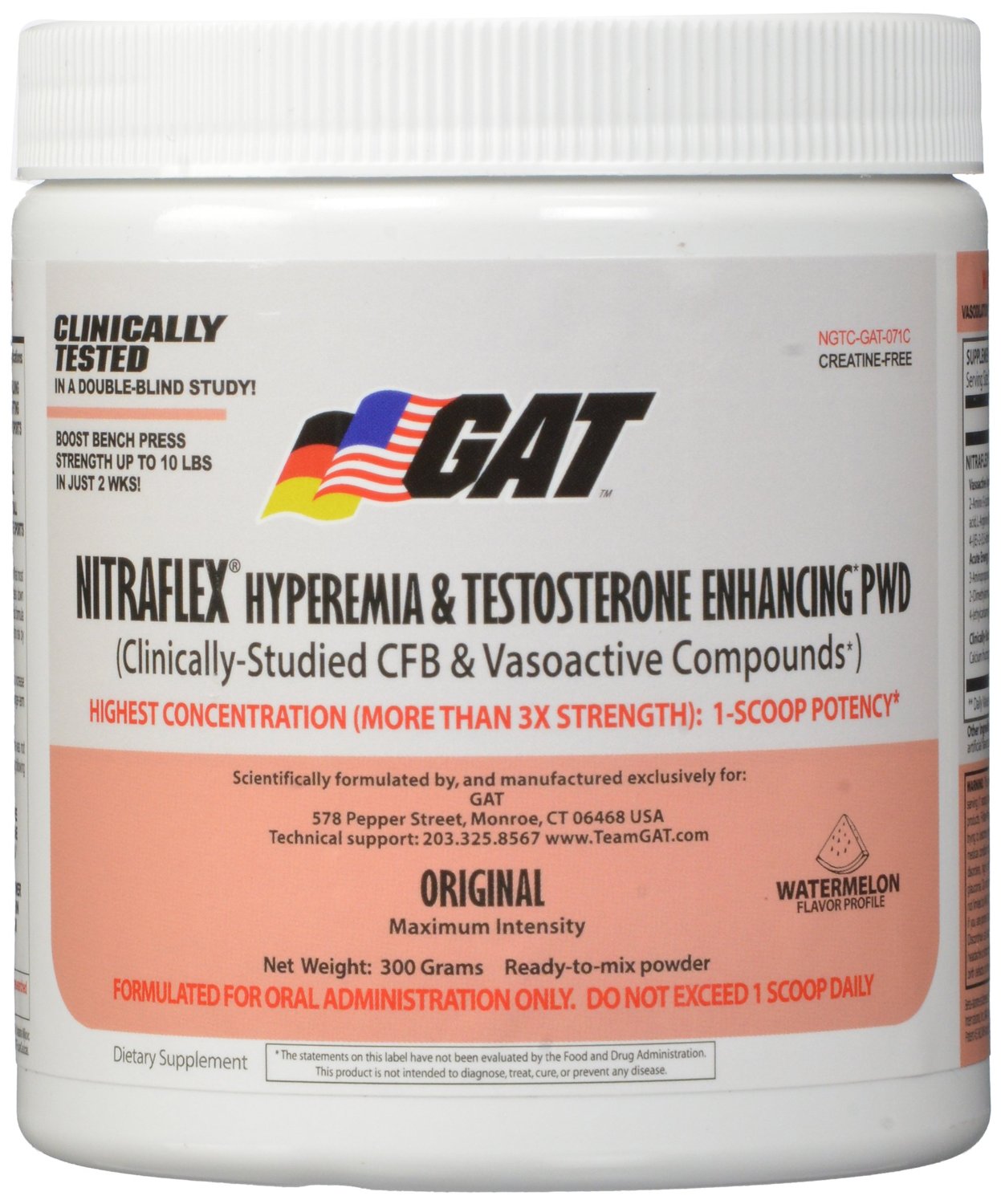 GAT Clinically Tested Nitraflex Testosterone Enhancing Pre