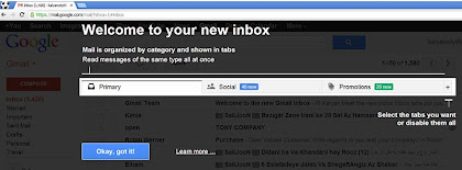 primary social promotions tabs in gmail