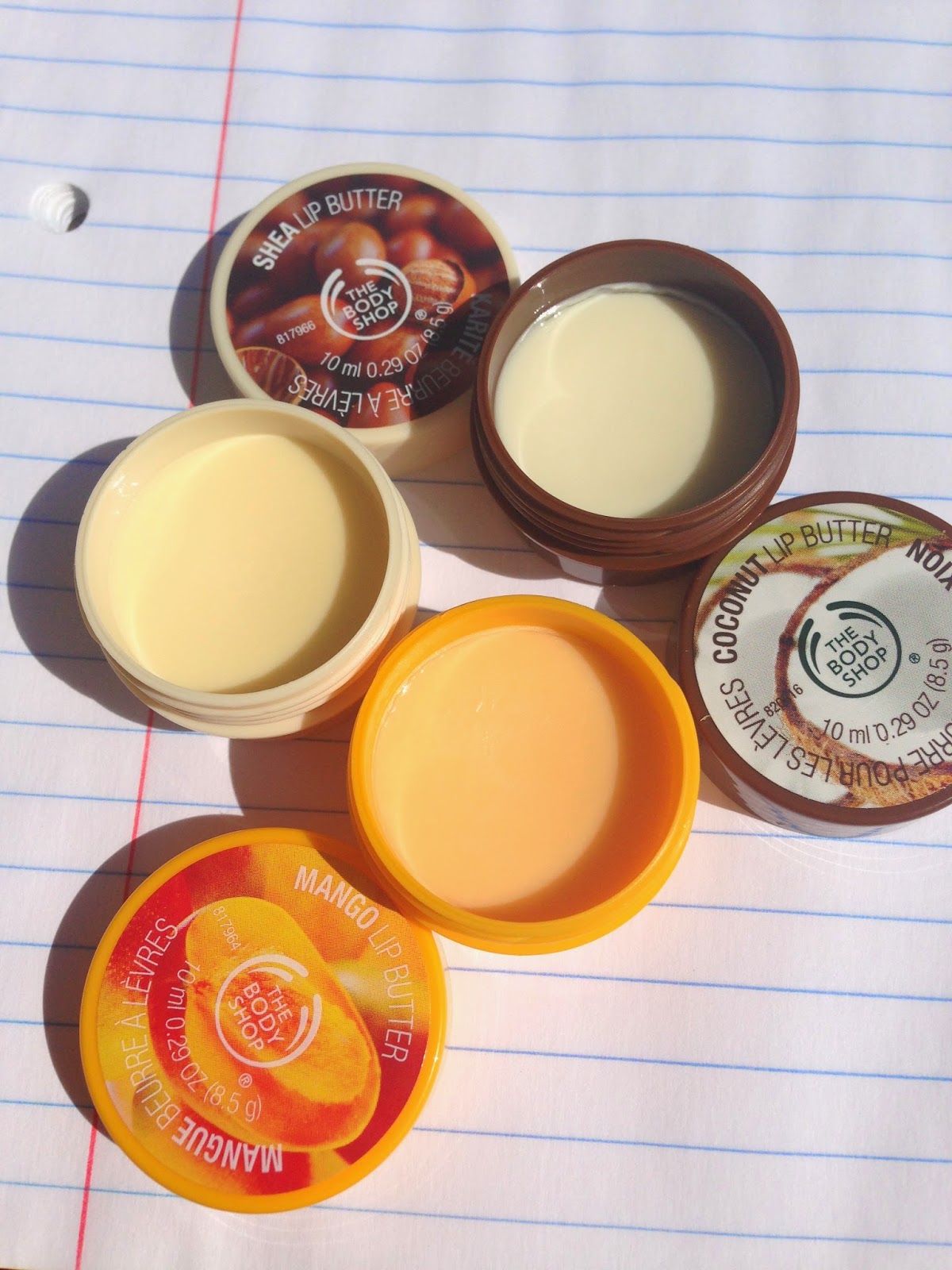 Kiss and Make up Review The Body Shop Lip Butters in Shea, Coconut