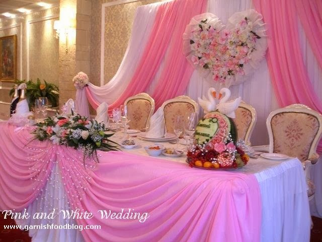 pink and white wedding decoration wedding head table decoration with fruits