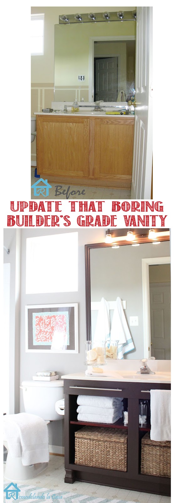 Builder's Grade Vanity Revamp! Remodelando la Casa