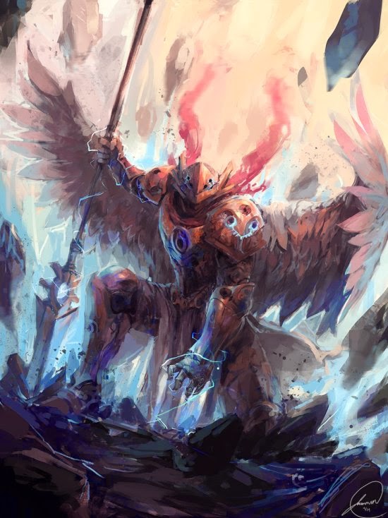 As pinturas digitais com temas de fantasia e mitologia de Jason Nguyen Jason Nguyen deviantart ilustrações pinturas digitais fantasia mitologia anjos deuses
