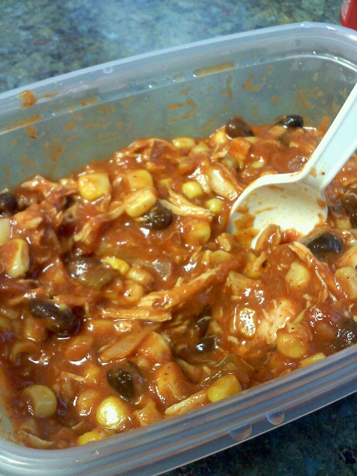 Chasing Inner Beauty chicken, black bean, and corn chili!