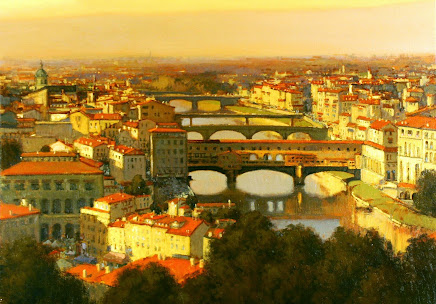 "Ponte Vecchio Florence", dipinto di Brian Blood.