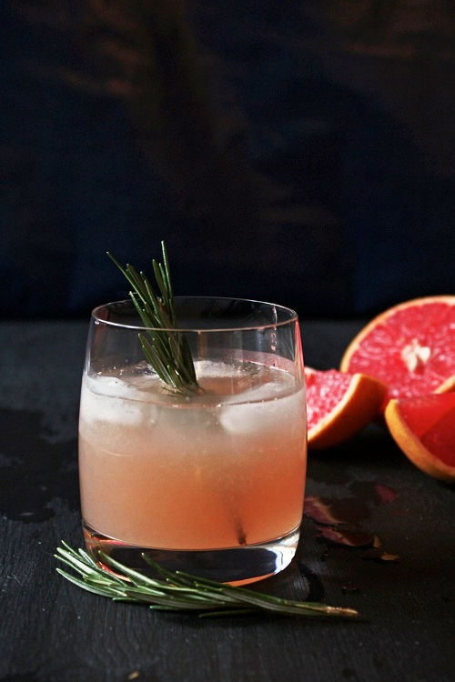 Cup Half Full Grapefruit and Rosemary Holiday Cocktail