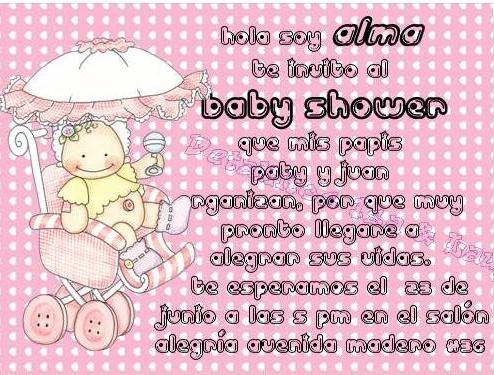 Dedicatoria a una tarjeta de invitación para un baby shower - Imagui