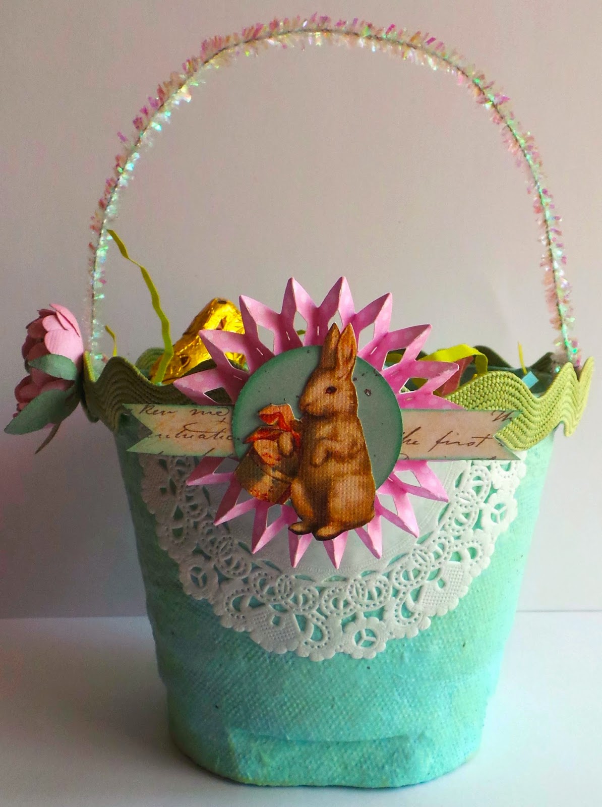 Creative Addiction to Paper Garden Bunny Basket
