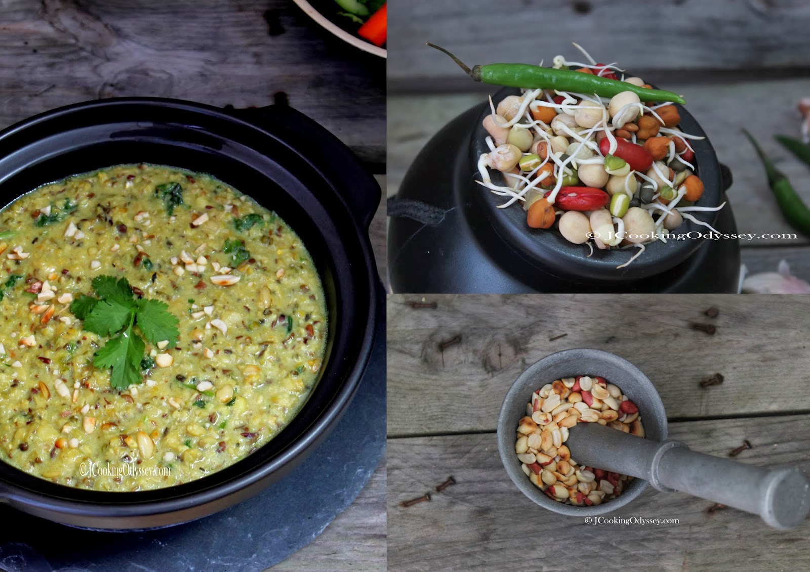 Jagruti's Cooking Odyssey Mixed beans sprouts curry, Gujarati style