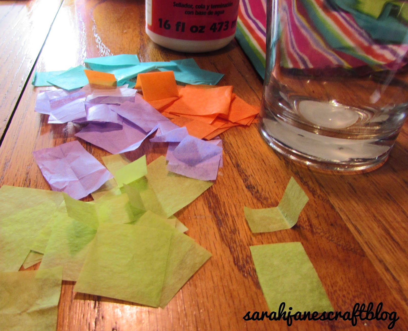 Sarah Jane's Craft Blog Tissue Paper "Stained Glass" Candle Holders