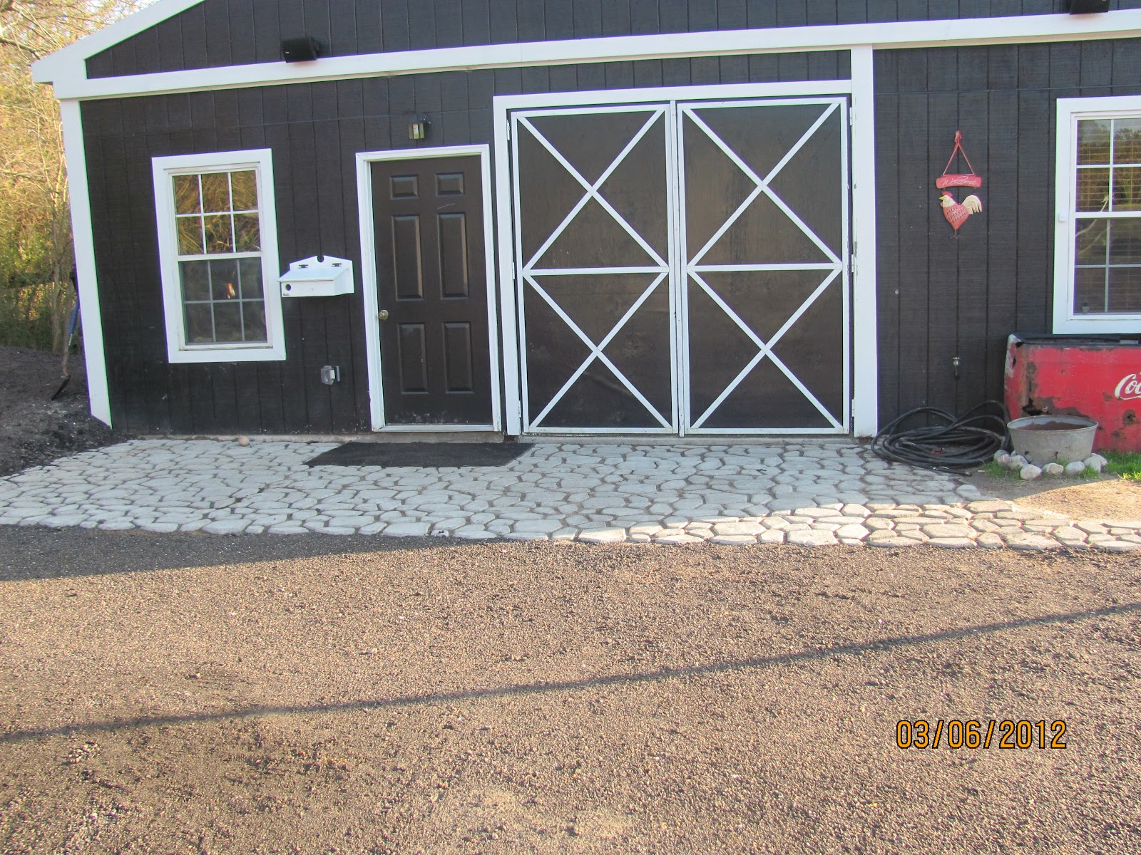 FLAWLESS CARPENTRY Barn concrete mold walkway / patio
