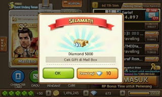 Trik Event Jackpot Draw 5.000 Diamond Get Rich Trik Event Jackpot Draw 5.000 Diamond Get Rich, Trik Event Jackpot 16 Juni 2015, Trik Mendapatkan 5.000 Diamond dari jackpot.