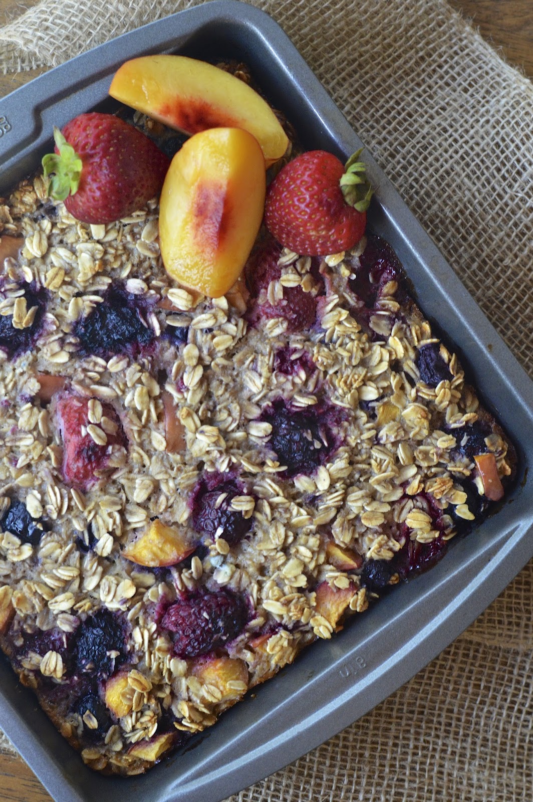 Mixed Summer Fruit Baked Oatmeal Virtually Homemade Mixed Summer