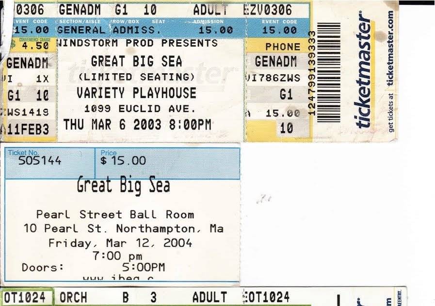 My Life Scanned Great Big Sea Tickets