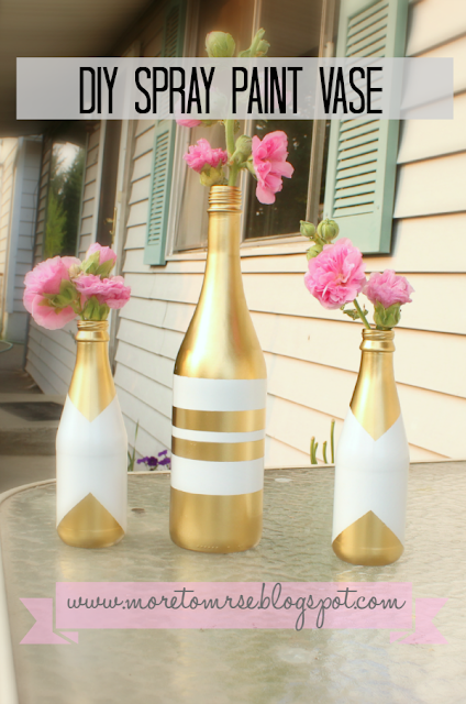 DIY how to spray paint a bottle vase