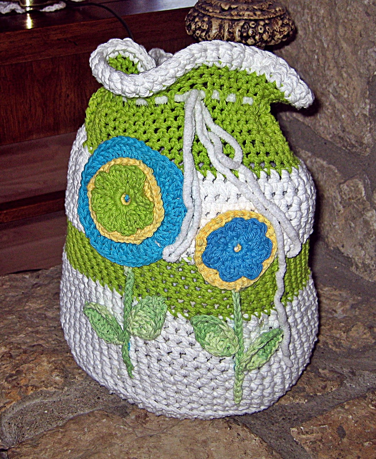 leather flower backpack